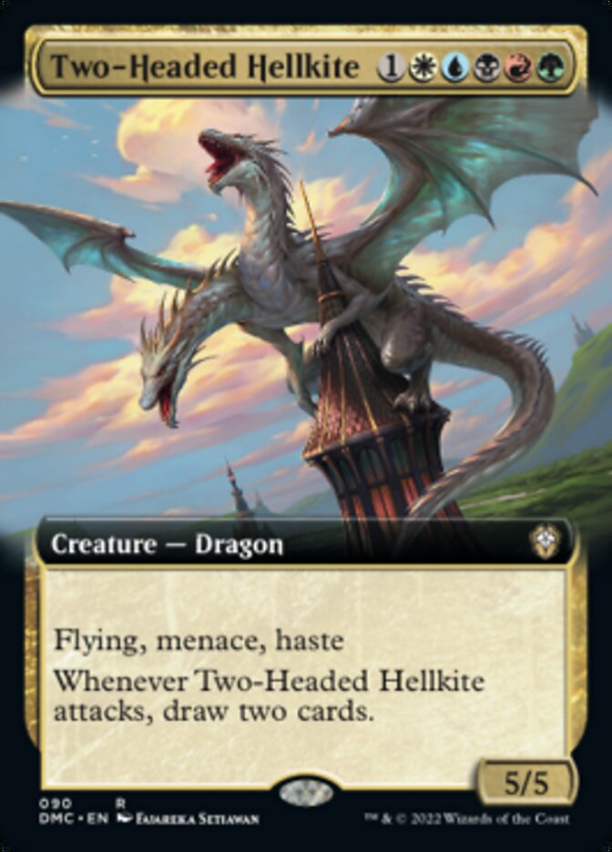 Two-Headed Hellkite (Extended Art) [Dominaria United Commander] | Good Games Adelaide SA