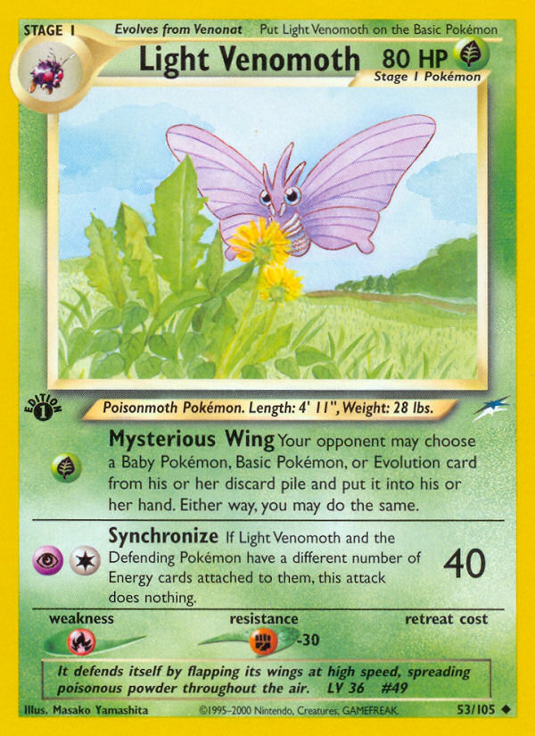Light Venomoth (53/105) [Neo Destiny 1st Edition] | Good Games Adelaide SA