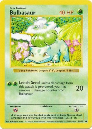 Bulbasaur (44/102) [Base Set Shadowless Unlimited] | Good Games Adelaide SA