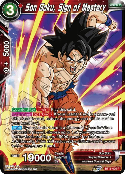 Son Goku, Sign of Mastery [BT16-006] | Good Games Adelaide SA