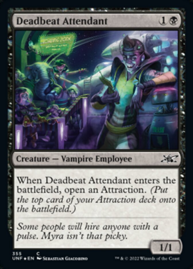 Deadbeat Attendant (Galaxy Foil) [Unfinity] | Good Games Adelaide SA