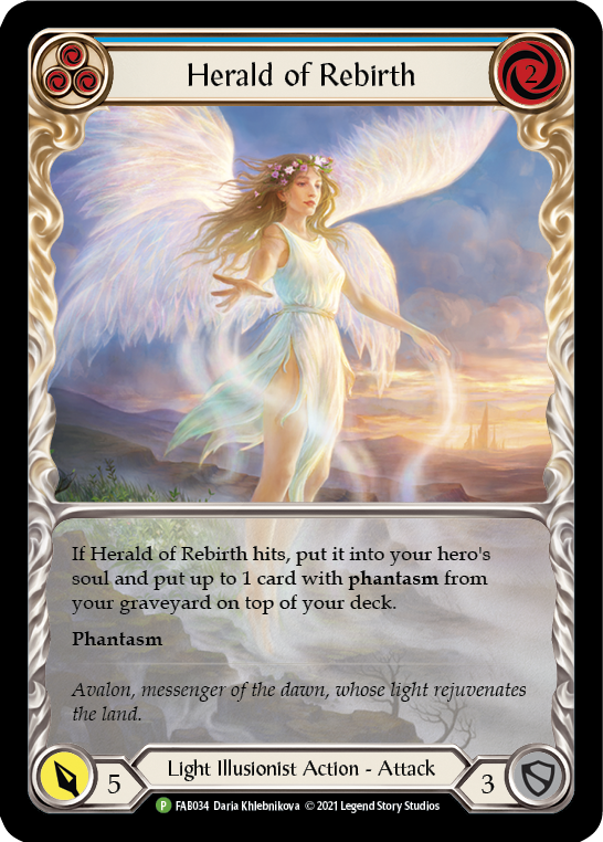 Herald of Rebirth (Blue) [FAB034] (Promo)  Rainbow Foil | Good Games Adelaide SA
