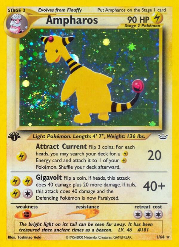 Ampharos 01/64 (Neo Revelation)  - 1st Edition Holofoil | Good Games Adelaide SA