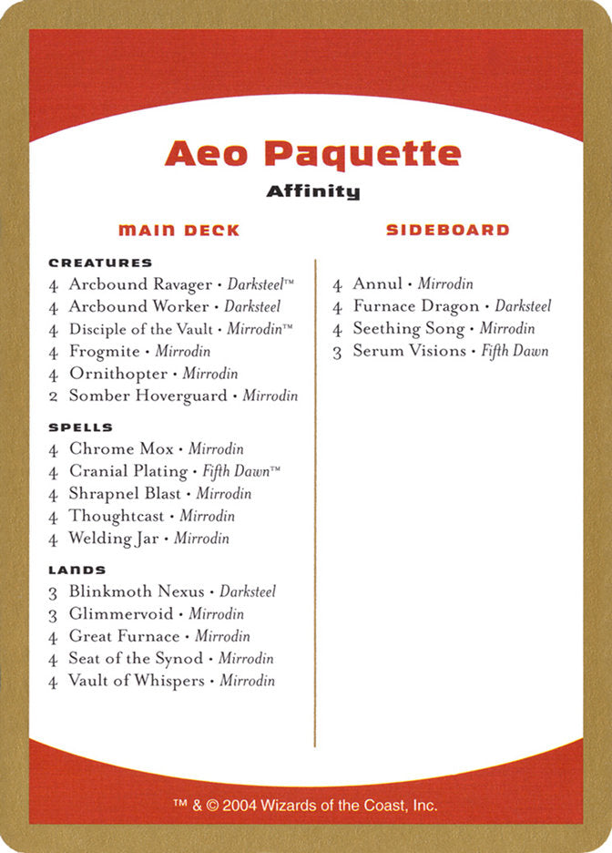 Aeo Paquette Decklist  (World Championship Decks)  | Good Games Adelaide SA