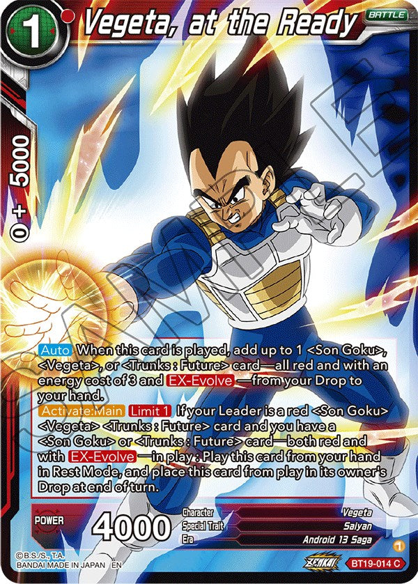 Vegeta, at the Ready (BT19-014) [Fighter's Ambition] | Good Games Adelaide SA