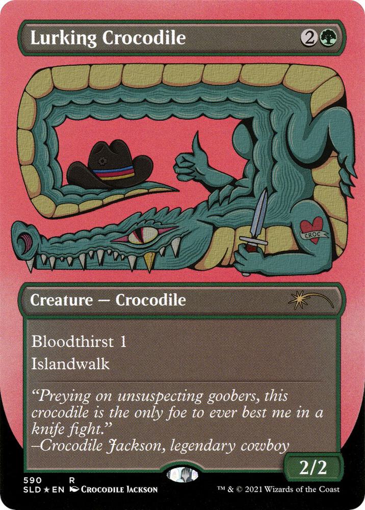 Lurking Crocodile Foil Etched 590 (Secret Lair Drop Series)  - Foil | Good Games Adelaide SA