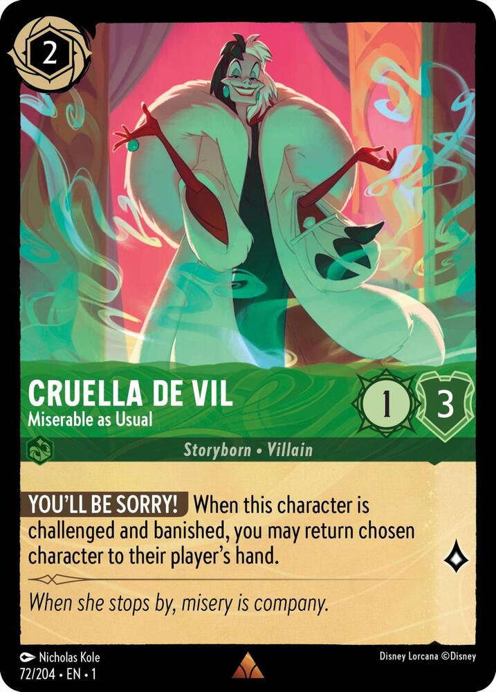 Cruella de Vil Miserable as Usual 72/204 (The First Chapter)  | Good Games Adelaide SA