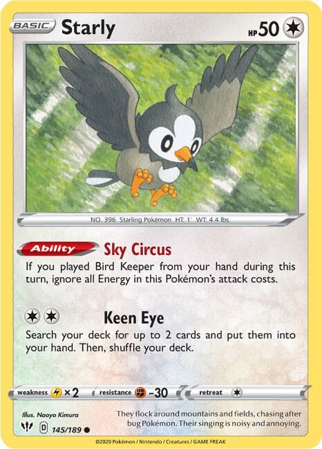Starly 145/189 (SWSH03: Darkness Ablaze)  | Good Games Adelaide SA