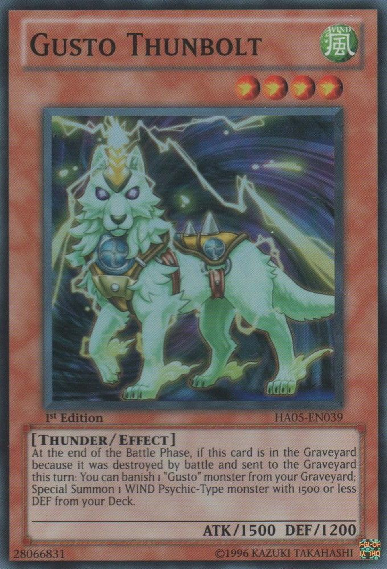 Gusto Thunbolt [HA05-EN039] Super Rare | Good Games Adelaide SA