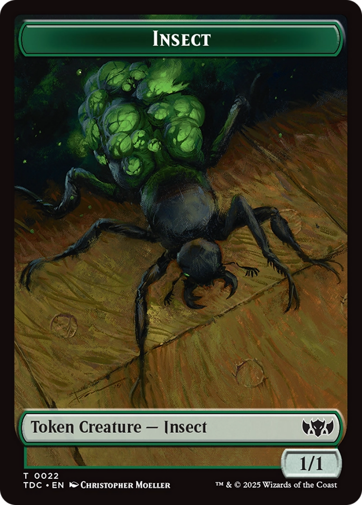 Insect (0022) // Plant Double-Sided Token [Tarkir: Dragonstorm Commander Tokens] | Good Games Adelaide SA