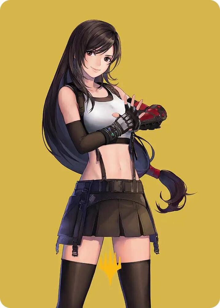 Tifa Martial Artist Art Card Gold Stamped Planeswalker Symbol 52 (Art Series: FINAL FANTASY)  | Good Games Adelaide SA