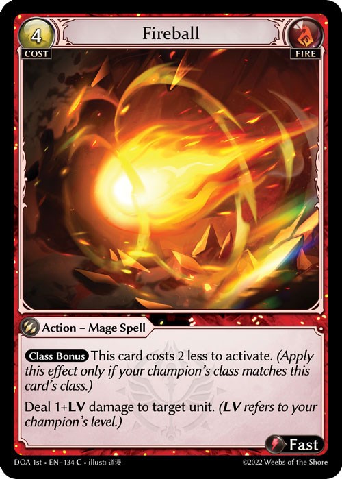 Fireball (134) [Dawn of Ashes: 1st Edition] | Good Games Adelaide SA