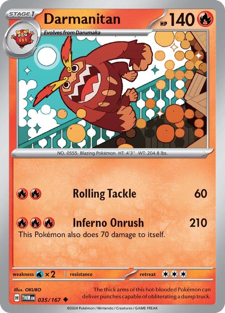 Darmanitan 035/167 (SV06: Twilight Masquerade)  | Good Games Adelaide SA