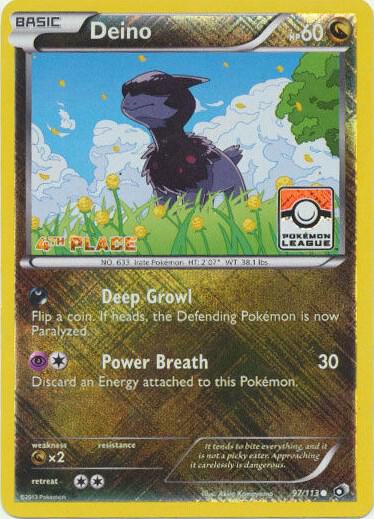 Deino 97 113 Pokemon League 4th Place 097/113 (League & Championship Cards)  - Reverse Holofoil | Good Games Adelaide SA