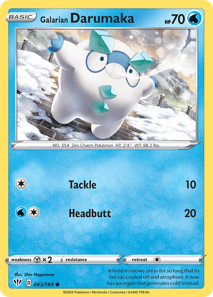 Galarian Darumaka (043/189) [Sword & Shield: Darkness Ablaze] | Good Games Adelaide SA