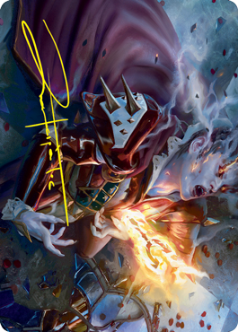 Flame-Blessed Bolt Art Card (Gold-Stamped Signature) [Innistrad: Crimson Vow Art Series] | Good Games Adelaide SA