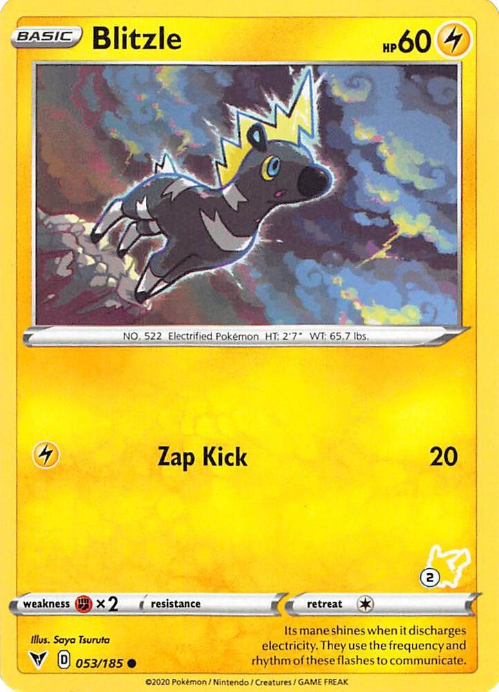 Blitzle 053 185 2 Pikachu Stamped 053/185 (Battle Academy 2022)  | Good Games Adelaide SA