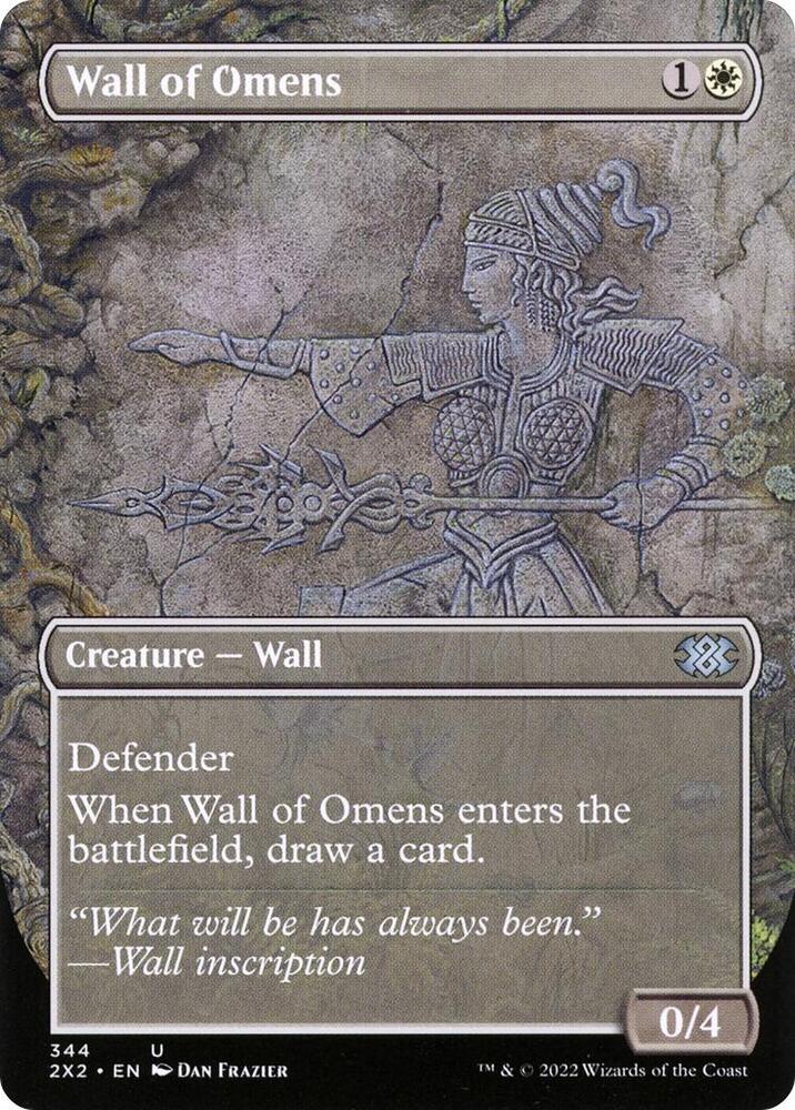 Wall of Omens Borderless 344 (Double Masters 2022)  - Foil | Good Games Adelaide SA