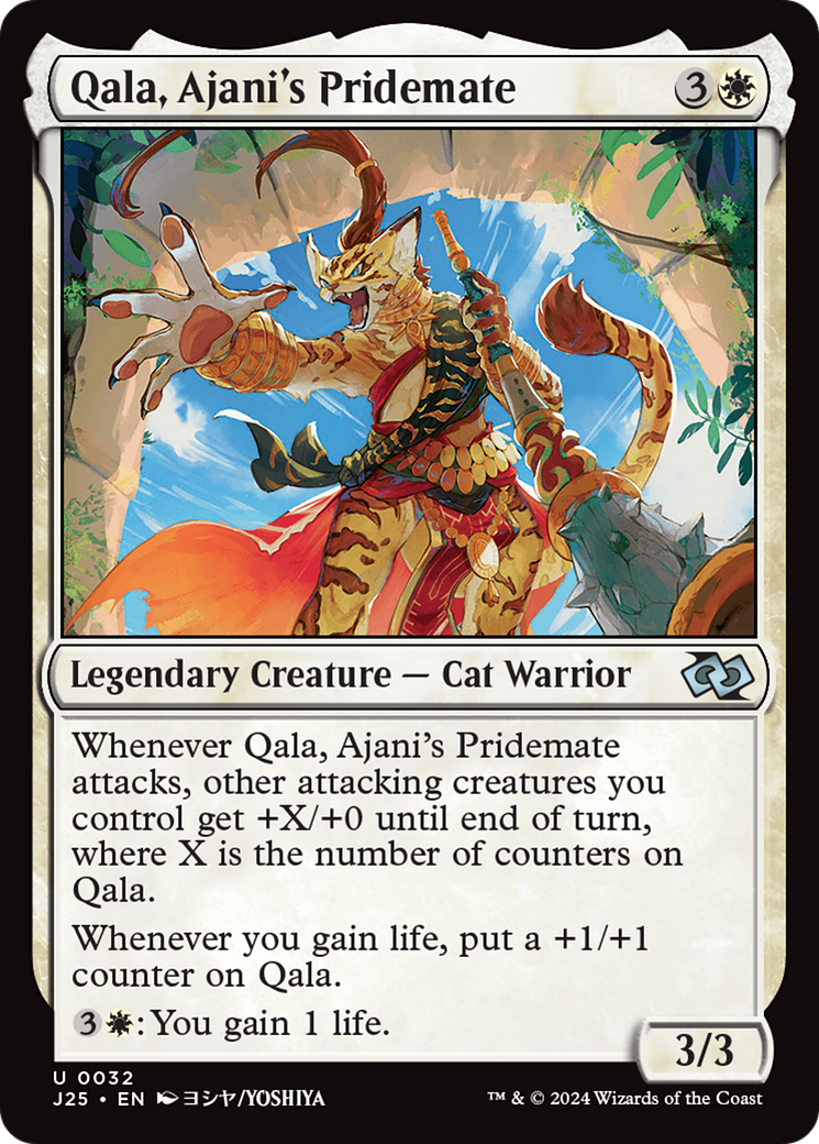 Qala, Ajani's Pridemate (Anime) [Foundations Jumpstart] | Good Games Adelaide SA