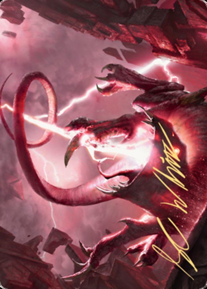 Thundering Rebuke Art Card (Gold-Stamped Signature) [Zendikar Rising Art Series] | Good Games Adelaide SA