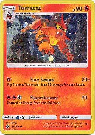 Torracat (25/149) (Cosmos Holo) [Sun & Moon: Base Set] | Good Games Adelaide SA