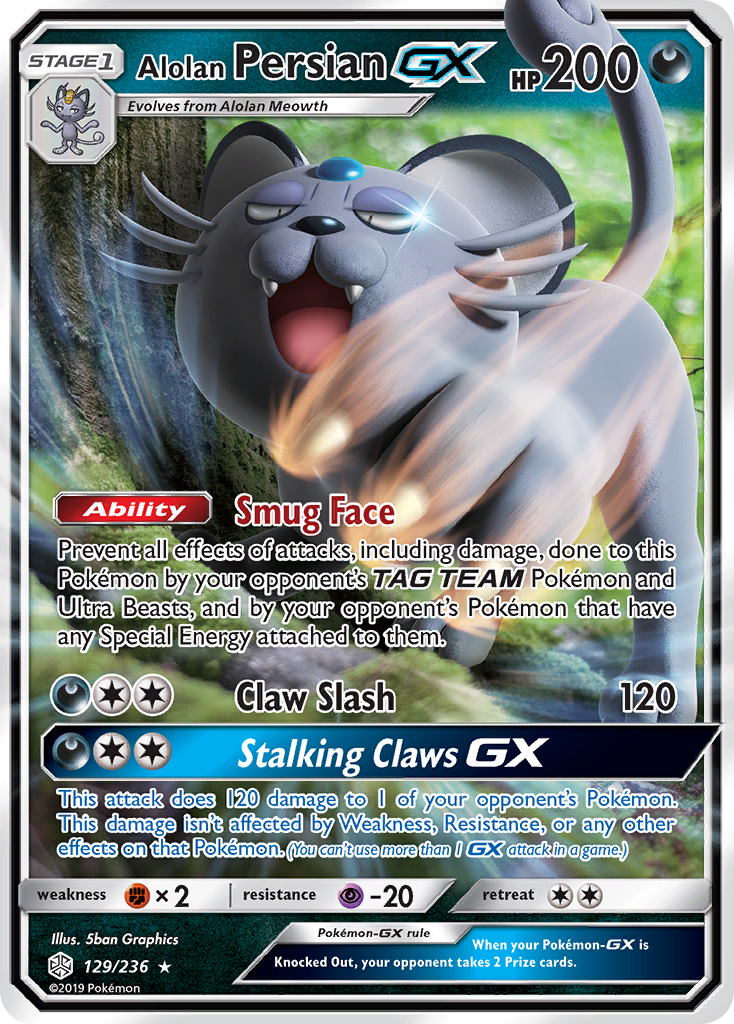 Alolan Persian GX (129/236) [Sun & Moon: Cosmic Eclipse] | Good Games Adelaide SA