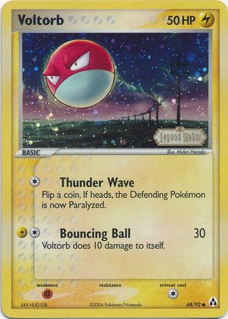 Voltorb (68/92) (Stamped) [EX: Legend Maker] | Good Games Adelaide SA