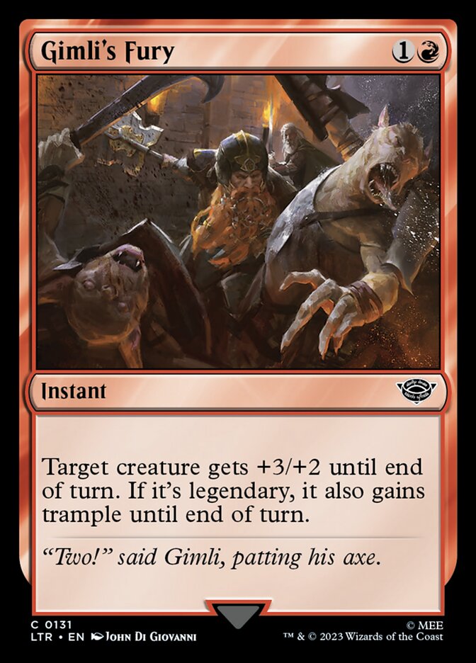Gimli's Fury 131 (Universes Beyond: The Lord of the Rings: Tales of Middle-earth)  - Foil | Good Games Adelaide SA