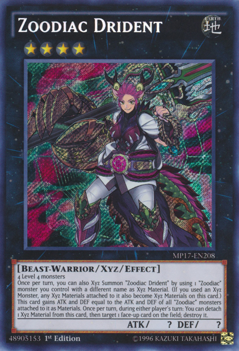 Zoodiac Drident [MP17-EN208] Secret Rare | Good Games Adelaide SA