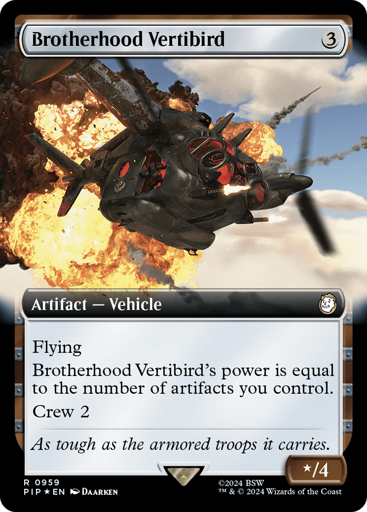 Brotherhood Vertibird (Extended Art) (Surge Foil) [Fallout] | Good Games Adelaide SA