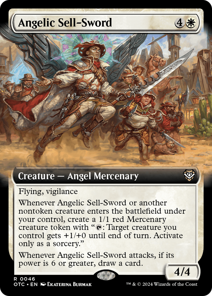 Angelic Sell-Sword (Extended Art) [Outlaws of Thunder Junction Commander] | Good Games Adelaide SA