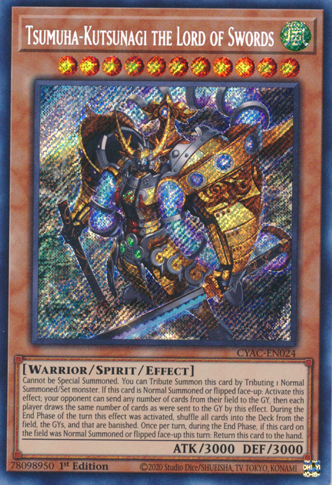 Tsumuha-Kutsunagi the Lord of Swords [CYAC-EN024] Secret Rare | Good Games Adelaide SA