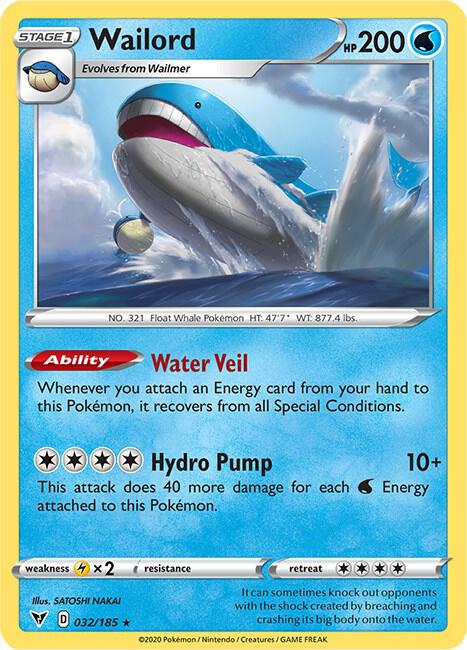 Wailord 032/185 (SWSH04: Vivid Voltage)  - Holofoil | Good Games Adelaide SA