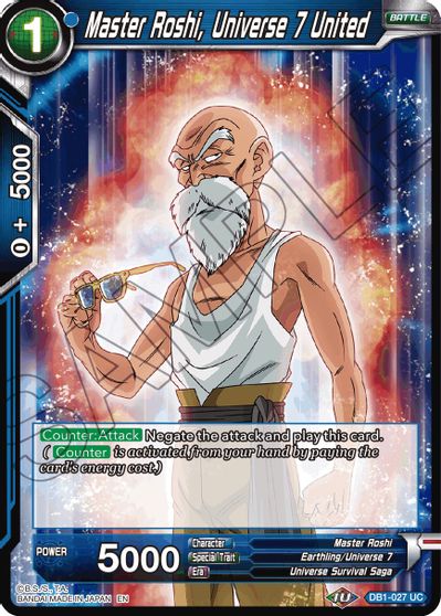 Master Roshi, Universe 7 United (Reprint) (DB1-027) [Battle Evolution Booster] | Good Games Adelaide SA