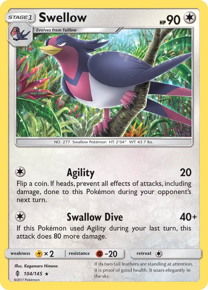 Swellow 104/145 (SM - Guardians Rising)  | Good Games Adelaide SA