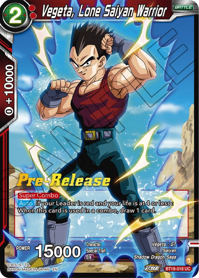 Vegeta, Lone Saiyan Warrior (BT18-018) [Dawn of the Z-Legends Prerelease Promos] | Good Games Adelaide SA