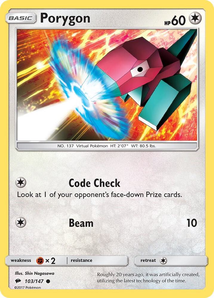 Porygon 103/147 (SM - Burning Shadows)  | Good Games Adelaide SA