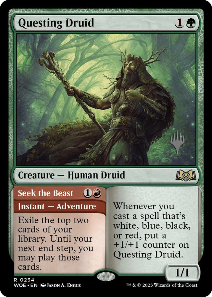Questing Druid 234 (Promo Pack: Wilds of Eldraine)  - Foil | Good Games Adelaide SA