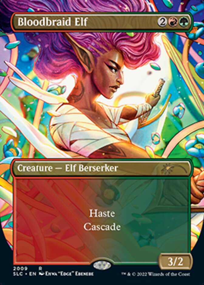 Bloodbraid Elf (Borderless Alternate Art) [Secret Lair 30th Anniversary Countdown Kit] | Good Games Adelaide SA