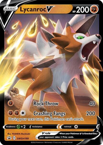 Lycanroc V SWSH199 (SWSH: Sword & Shield Promo Cards)  - Holofoil | Good Games Adelaide SA