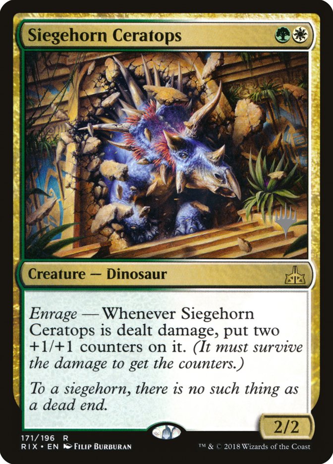 Siegehorn Ceratops [Rivals of Ixalan Promos] | Good Games Adelaide SA