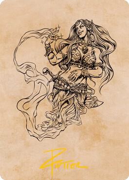 Djinni Windseer Showcase Art Card Gold Stamped Signature 74 (Art Series: Adventures in the Forgotten Realms)  | Good Games Adelaide SA