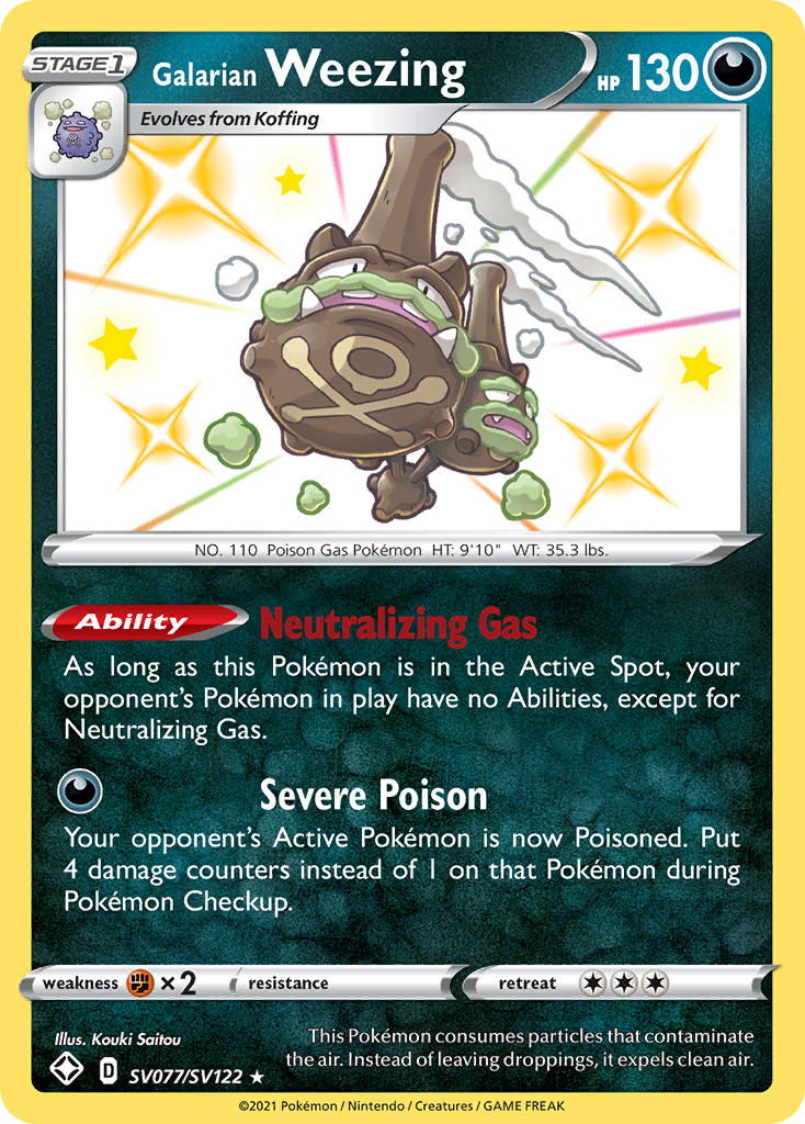 Galarian Weezing (SV077/SV122) [Sword & Shield: Shining Fates] | Good Games Adelaide SA