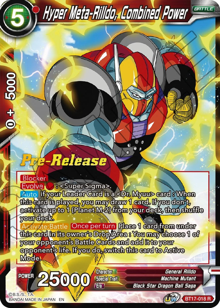 Hyper Meta-Rilldo, Combined Power (BT17-018) [Ultimate Squad Prerelease Promos] | Good Games Adelaide SA