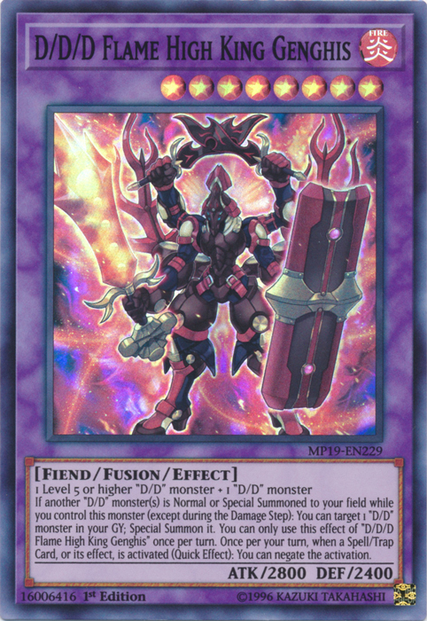 D/D/D Flame High King Genghis [MP19-EN229] Super Rare | Good Games Adelaide SA