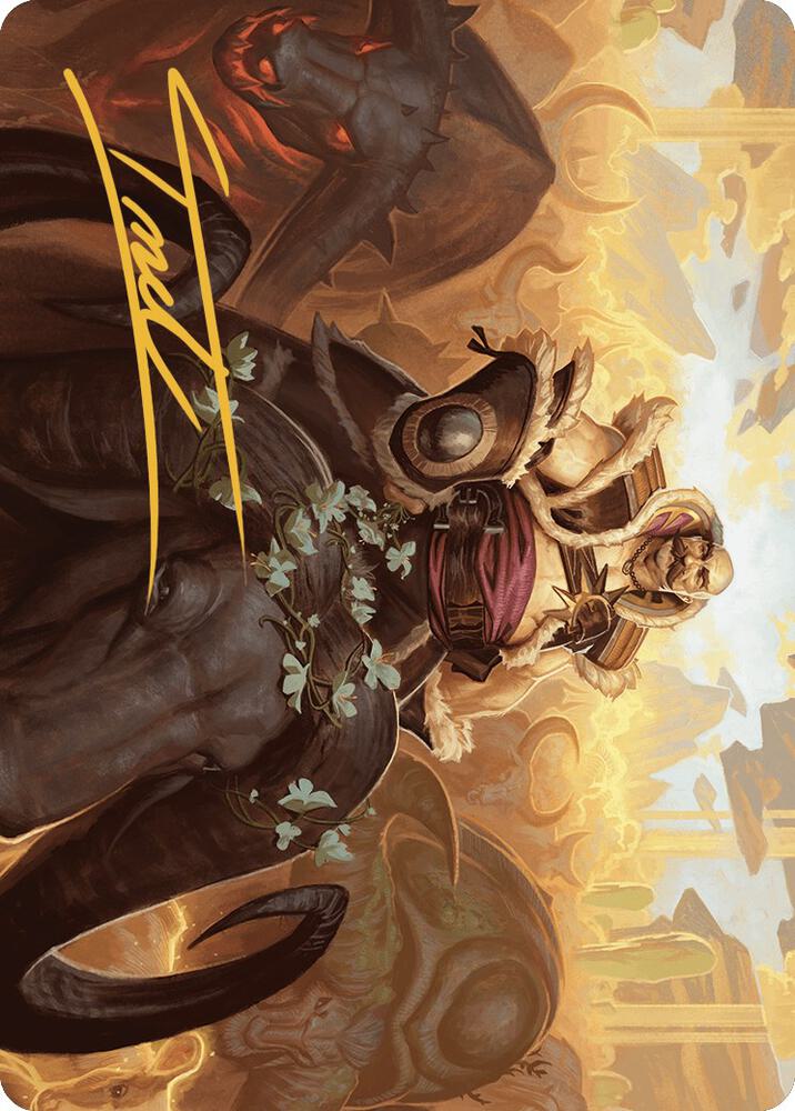 Bruse Tarl Roving Rancher Art Card Gold Stamped Signature 20 (Art Series: Outlaws of Thunder Junction)  | Good Games Adelaide SA