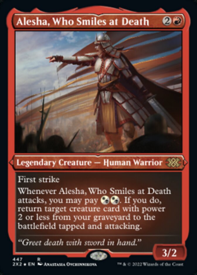 Alesha, Who Smiles at Death (Foil Etched) [Double Masters 2022] | Good Games Adelaide SA