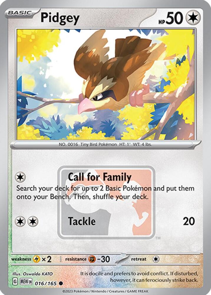Pidgey 016 165 League Promo 016/165 (League & Championship Cards)  - Reverse Holofoil | Good Games Adelaide SA