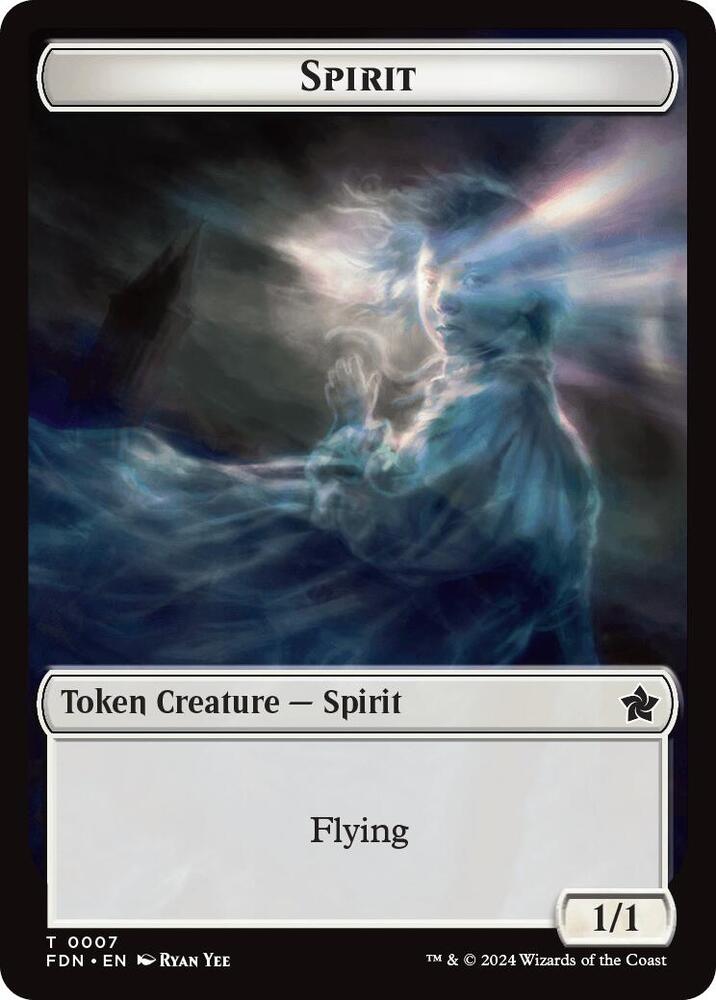 Spirit Cat 0001 Doubled Sided Token 1 // 7 (Foundations)  | Good Games Adelaide SA