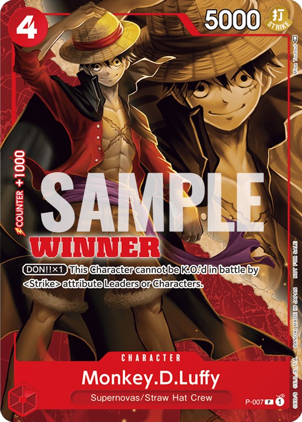 Monkey.D.Luffy (P-007) (Winner Pack Vol. 1) [One Piece Promotion Cards] | Good Games Adelaide SA